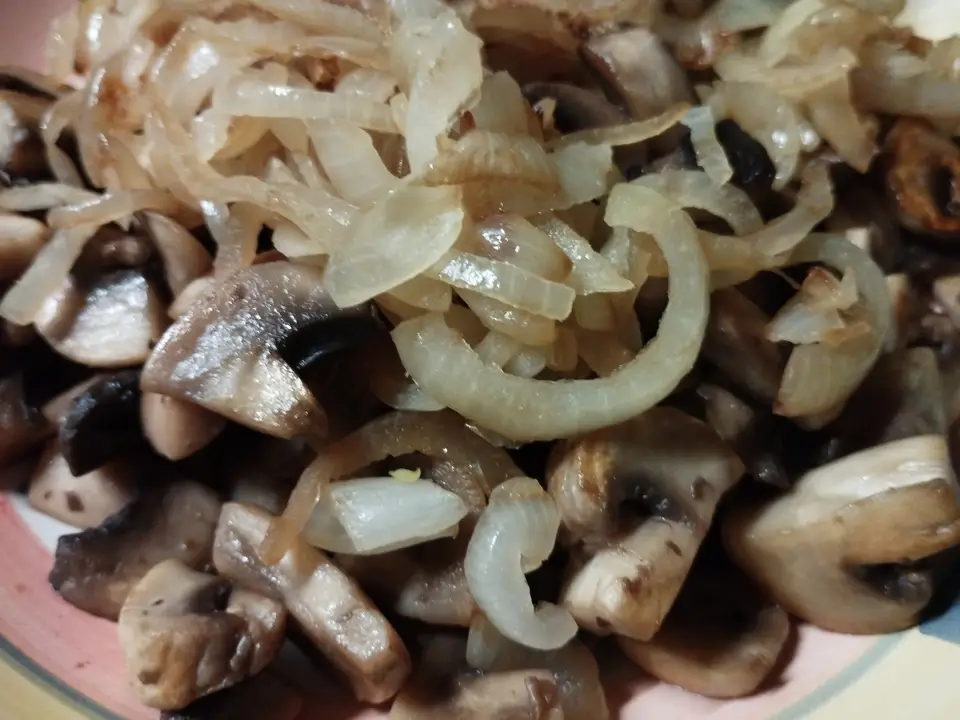 Mushrooms and onions